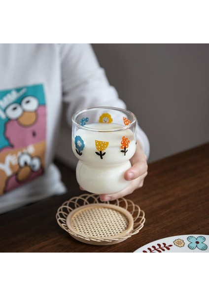 Kore Stil Cam Su Süt Bardak Isıya Dayanıklı (Yurt Dışından)