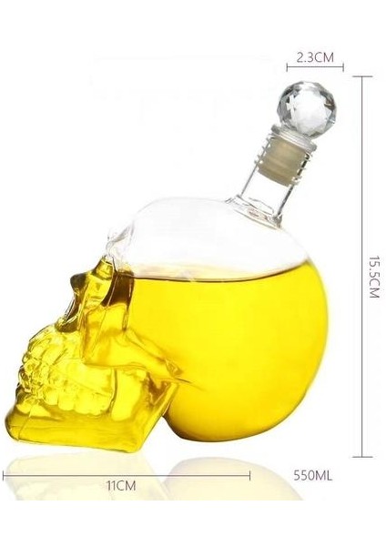 500 ml Kristal Shot Cam Şişe Kafatası Viski Vodka Şarap Çetleme Bira Ruhlar Kupası (Yurt Dışından)