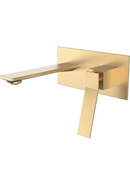 FJ-A3002 Fırçalanmış Altın Ankastre Lavabo Bataryası