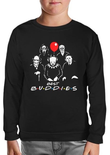 Horror - Best Buddies Siyah Çocuk Sweatshirt