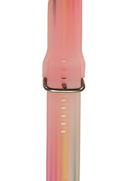 Huawei Gt2 46MM ile Uyumlu Kayış Renkli Desenli Erstwhile Kordon Rainbow Pink