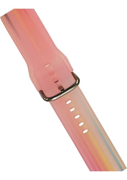 Huawei Gt2 46MM ile Uyumlu Kayış Renkli Desenli Erstwhile Kordon Rainbow Pink modelleri