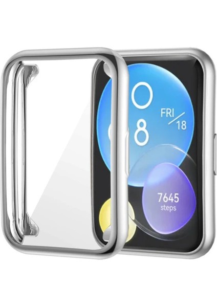 Huawei Watch Fit 2 ile Uyumlu Tpu Çerçeveli Tam Kapatan Ekran Koruyucu Çerçeve Kılıf