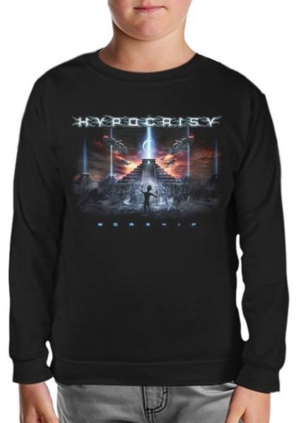 Hypocrisy - Worship Siyah Çocuk Sweatshirt
