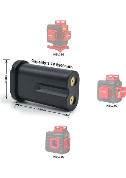 KBL01 3.7VOLT/5200MAH Li-Ion Lazer Hizalama Yedek Aküsü fiyatları