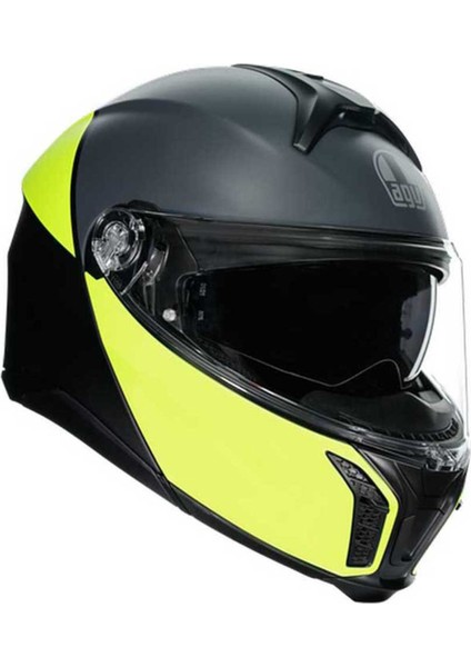 Tourmodular Multi Balanca Matt Black Yellow Çene Açılır Kask *