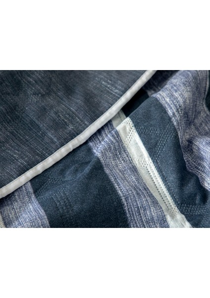 Denim Stripe Çok Amaçlı Tek Kişilik Yatak Örtüsü Takımı 160 x 220 cm Lacivert fırsatları