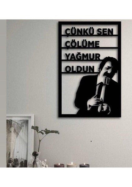 Müslüm Gürses Silüeti Mdf Tablo