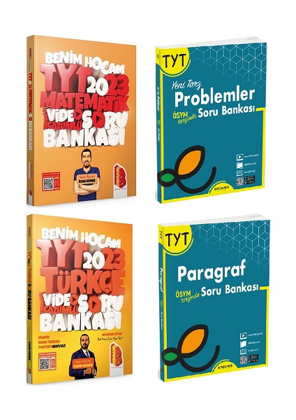 2023 TYT Matematik + Türkçe Soru Bankası + Endemik Problemler + Paragraf Soru Bankası Seti