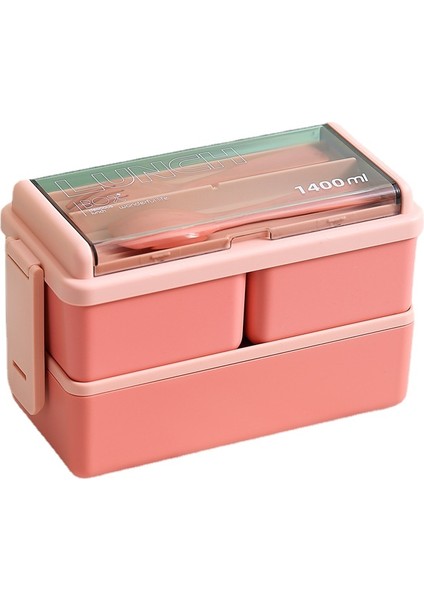 Mikrodalgada Plastik Öğle Yemeği Kutusu - Pembe (Yurt Dışından)
