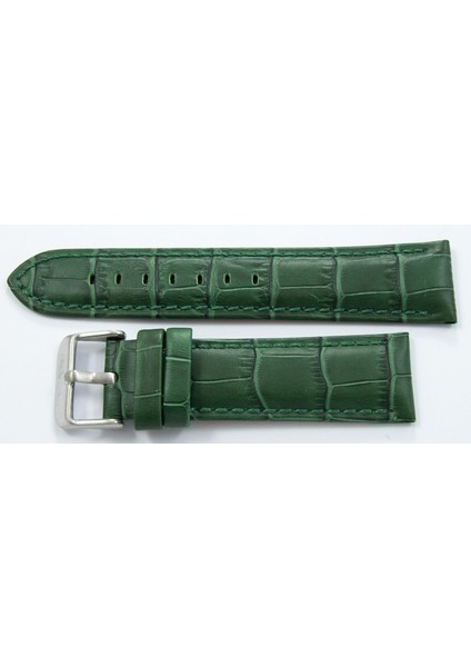 Bizon Deri Saat Kordonu 22MM Yeşil Dikişli Saat Kayışı Krokodil indirimleri