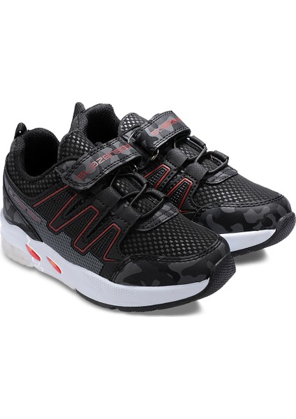 Edelıne Günlük Spor Siyah Kamuflaj Sneaker Erkek Kız Çocuk Ayakkabı