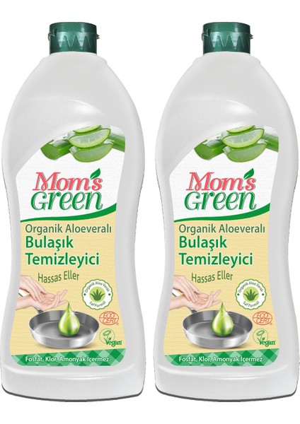 Mom's Green 2 Li Set  Elde Bulaşık Deterjanı Aloe Vera - Eco 750 ml