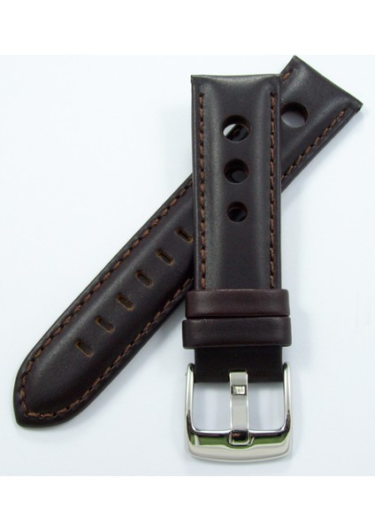 Bizon Koyu Kahverengi Deri Saat Kordonu 24MM Delikli Saat Kayışı fiyatları
