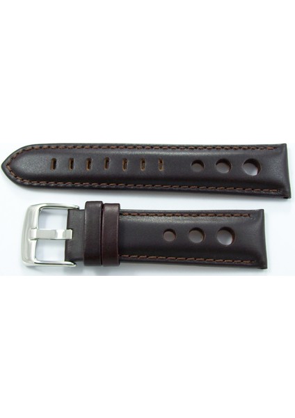 Bizon Koyu Kahverengi Deri Saat Kordonu 24MM Delikli Saat Kayışı fırsatları