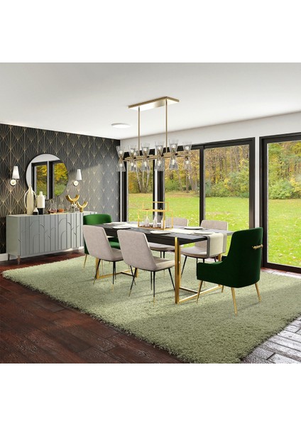 HOME Amerikan Shaggy Halı - 240 x 360 cm - Yeşil