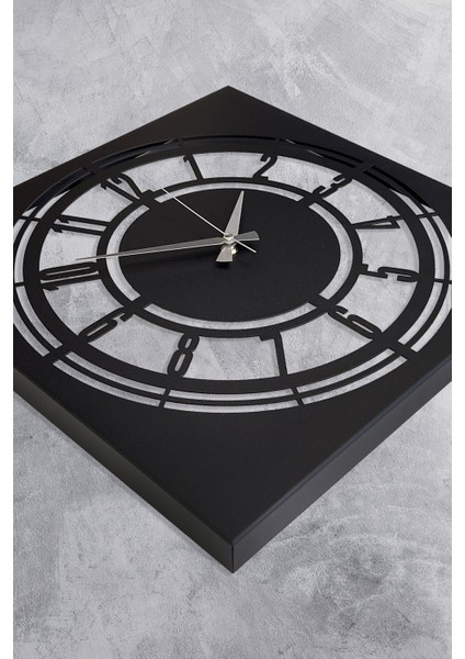 Metal Akar Saniye Sessiz Mekanizma Dekoratif Duvar Saati 41 cm
