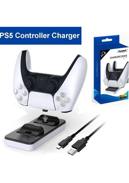 Taşınabilir Taşıma Kontrol Cihazı Şarj Dock Station Oyunu Playstation Için USB Kablosu Aksesuarları 5 Ps5 Gamepad Joystick | Yedek Parçalar ve aksesuarlar (Yurt Dışından)