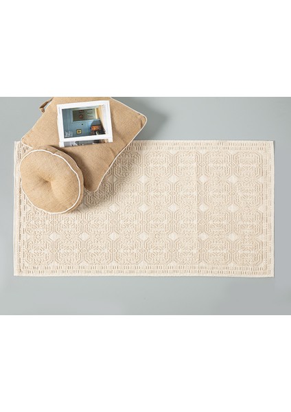 Chester Pamuklu Kilim 80 x 150 cm Krem