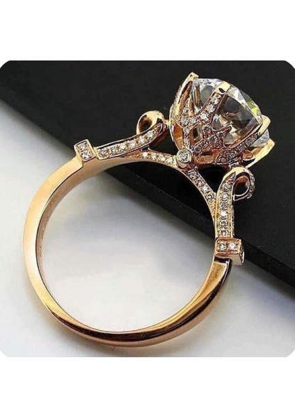 Gümüş Altın Kaplama Ibrik Swarovski Yüzük