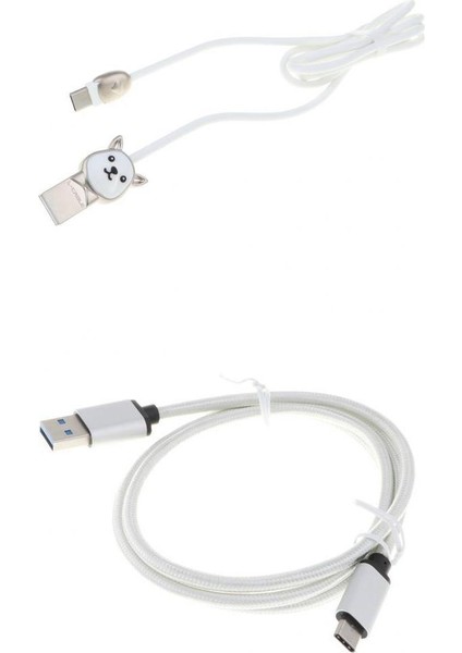 USB Tip-C 3.0 Hızlı Şarj Kablosu+ USB Tip C Tipi Veri Telefon Şarj Kablosu - Beyaz (Yurt Dışından)