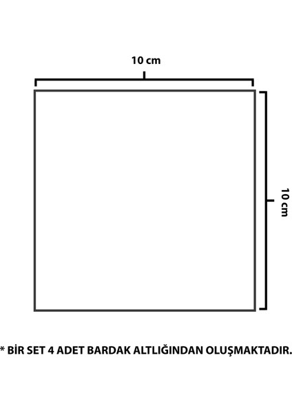 Cam Bardak Altlığı | 4'lü Takım Füme Cam | 10cm x 10cm