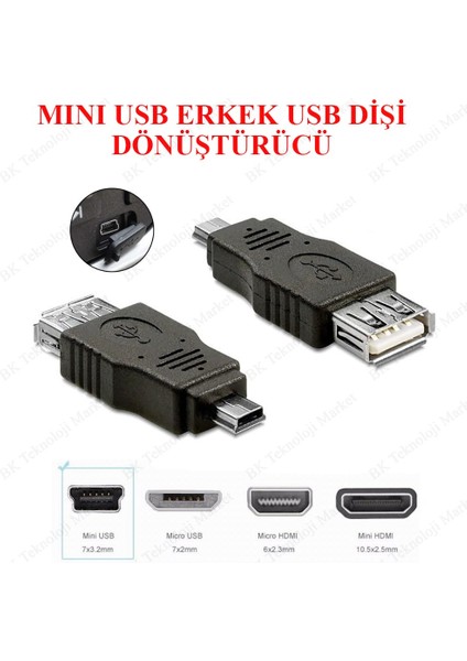 Mini USB Erkek To USB Dişi Otg Dönüştürücü fiyatları