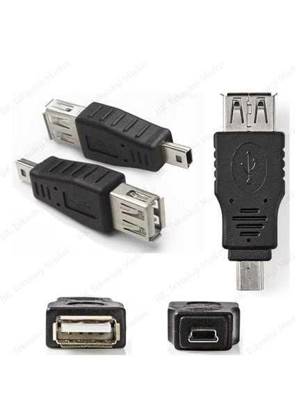 Mini USB Erkek To USB Dişi Otg Dönüştürücü modelleri