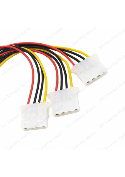 4 Pin Molex Power Çoklayıcı 1 Giriş 3 Çıkış - 2 Adet