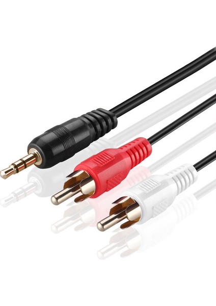 BK Teknoloji 3.5 mm Erkek To 2rca Erkek Altın Kaplama Ses Kablosu - 3 Metre