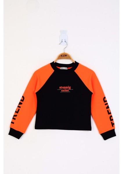 Toontoy Kız Çocuk Stunnig Collar Baskılı Sweatshirt