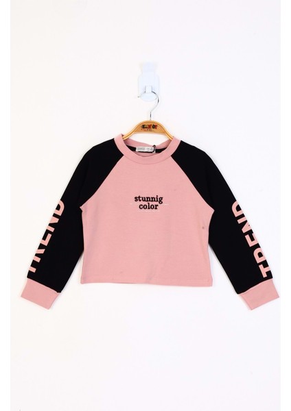 Toontoy Kız Çocuk Stunnig Collar Baskılı Sweatshirt