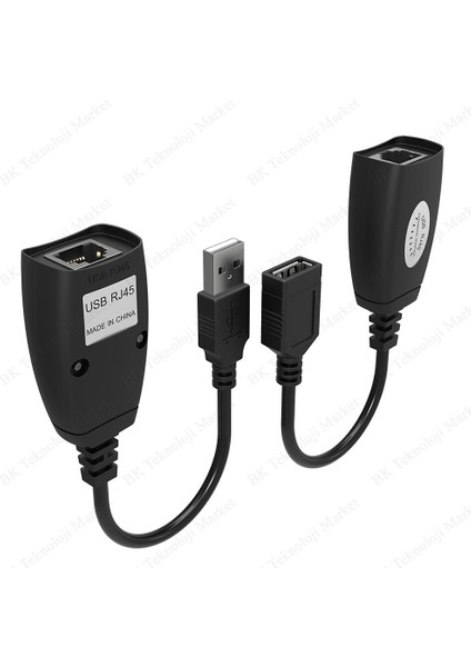 USB Extender - Cat5 / CAT5E / Cat6 Kablosu Üzerinden USB 2.0 - RJ45 Lan Uzatma Adaptörü