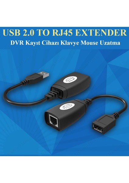 USB Extender - Cat5 / CAT5E / Cat6 Kablosu Üzerinden USB 2.0 - RJ45 Lan Uzatma Adaptörü