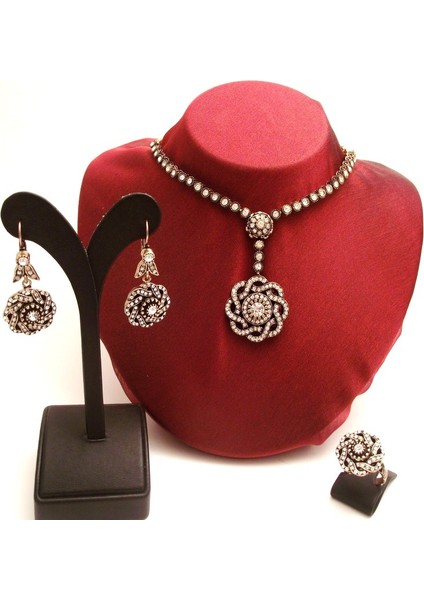- Sarmaşık Elmas Montür Ottoman Style Set Sevgiliye Hediye