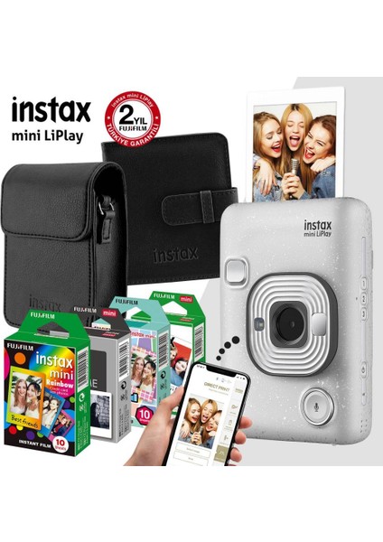 Fujıfılm - Instax Mini Liplay Hybrid Beyaz Fotoğraf Makinesi Mega Hediye Seti modelleri