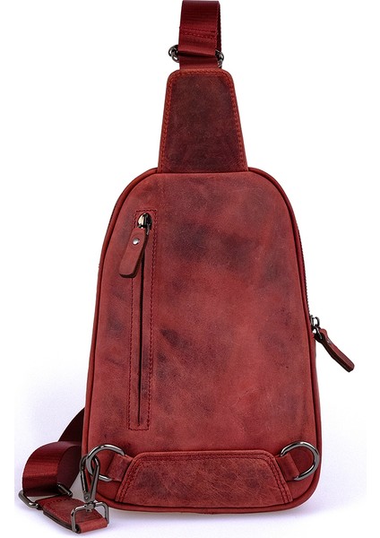 Kangaroo Kıngdom Hakiki Deri Crazy Horse Vişne Unisex Body Bag Sırt Çantası 8155-ZV fiyatları