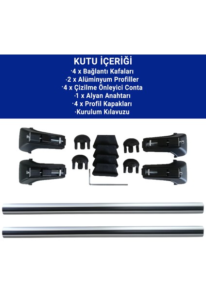 Vw Volkswagen Transporter (T5) 2003 – 2015 Arası Için Venüs Ara Atkı Seti Portbagaj Tavan Taşıyıcı Seti Gri