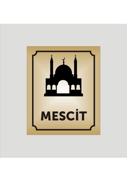 Mescit Yazılı Kapı Levhası 10*12 cm Alüminyum
