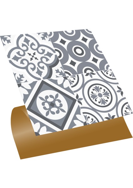 Kendinden Yapışkanlı Banyo Kaplama Geometrik 010 Karma Desenli Pvc Karo 30x30 cm 11 Adet 1m2