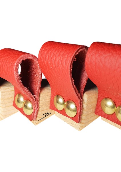 Premium Kırmızı Deri Kapı Altlığı Kapı Stoperi Stopper Kapı Durdurucu (5li Paket)