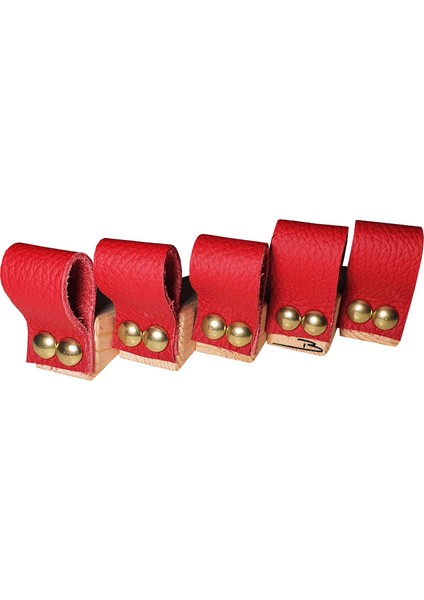 Premium Kırmızı Deri Kapı Altlığı Kapı Stoperi Stopper Kapı Durdurucu (5li Paket)
