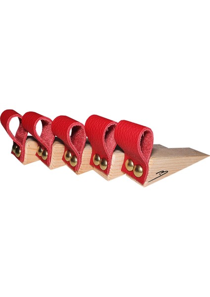 Premium Kırmızı Deri Kapı Altlığı Kapı Stoperi Stopper Kapı Durdurucu (5li Paket)