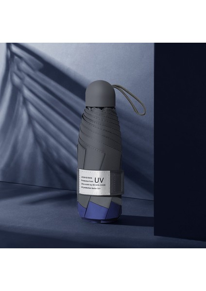 LY-0621 Beş Kat Sekiz Kemikli Siyah Tutkal Güneş Kremi Umbrla Donanması (Yurt Dışından)