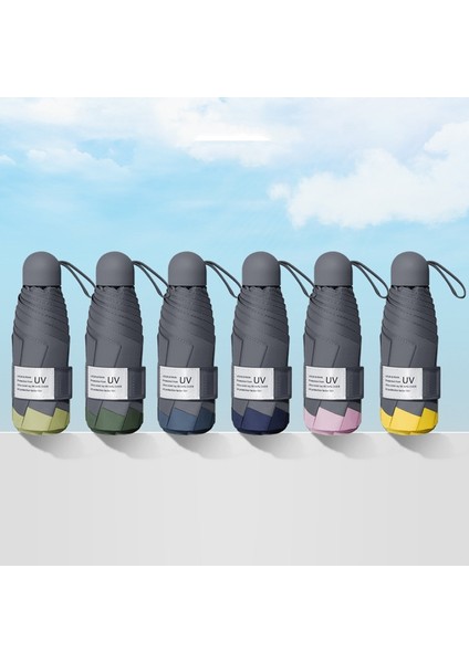 LY-0621 Beş Kat Altı Kemikli Siyah Tutkal Güneş Kremi Umbrla Matcha Green (Yurt Dışından)