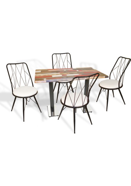 Karanfil Werzalit - Royal Mutfak Masa Takımı (70X120) - Red Wood Beyaz