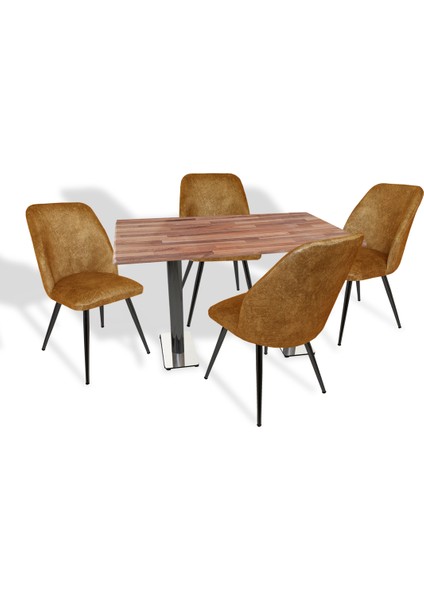 Karanfil Werzalit - Nilüfer Mutfak Masa Takımı (80X120) - Pony Kahve