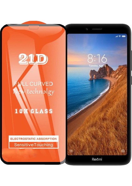 Xiaomi Redmi 7A Ekran Koruyucu 21D Tam Kaplayan Kavisli