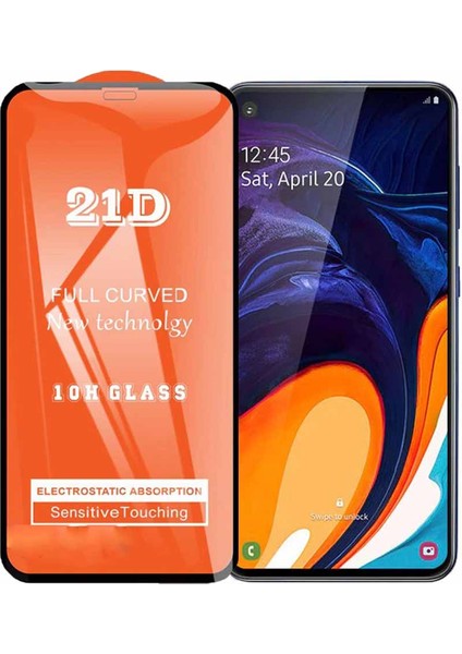 Samsung A60 Ekran Koruyucu 21D Tam Kaplayan Kavisli