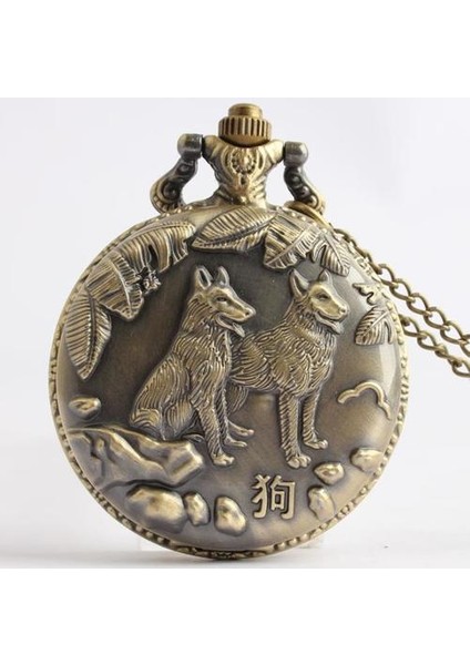 Bronz Köpek Kuvars Saat (Yurt Dışından)